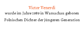 Die romantische Gedichten von Victor Venerdi